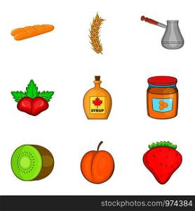 Foodist icons set. Cartoon set of 9 foodist vector icons for web isolated on white background. Foodist icons set, cartoon style