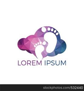 Foot and ankle podiatry vector logo design. Foot with Cloud and medical logo template. Foot care and massage logo design.