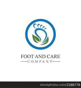 Foot and care icon logo template Foot and ankle healthcare