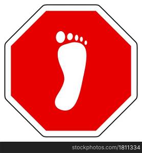 Foot and stop sign