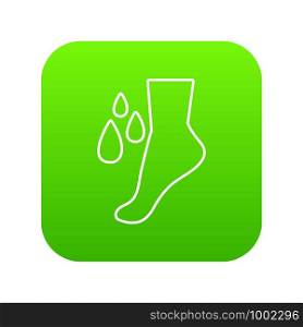 Foot care icon green vector isolated on white background. Foot care icon green vector