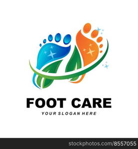 Foot Care Logo Design Health Illustration Woman Pedicure Salon Vector