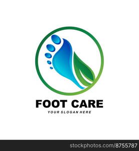 Foot Care Logo Design Health Illustration Woman Pedicure Salon Vector