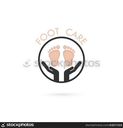 Foot Care Logo.Human foot icon.Foot spa concept.Vector illustration.