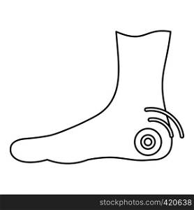 Foot heel icon. Outline illustration of foot heel vector icon for web. Foot heel icon, outline style