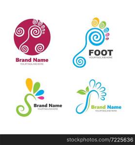foot ilustration Logo vector for business massage,therapist design Template