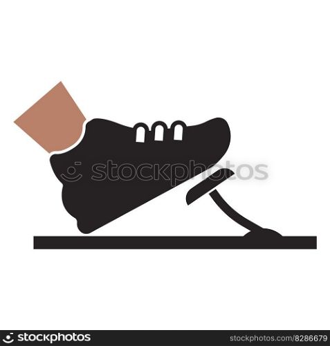 Foot in the Boot Presses Gas or Brake Pedal icon vector illustration symbol design