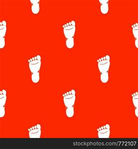 Foot left leg pattern repeat seamless in orange color for any design. Vector geometric illustration. Foot left leg pattern seamless