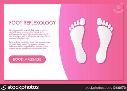 foot massage banner for advertising pink color vector