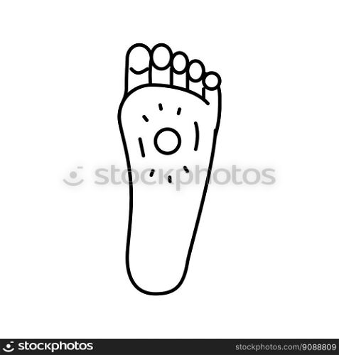 foot pain body ache line icon vector. foot pain body ache sign. isolated contour symbol black illustration. foot pain body ache line icon vector illustration