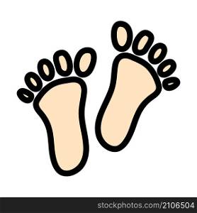 Foot Print Icon. Editable Bold Outline With Color Fill Design. Vector Illustration.