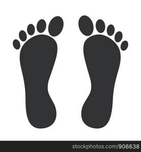 Foot print icon. Feet tacks on white. Stock vector illustration