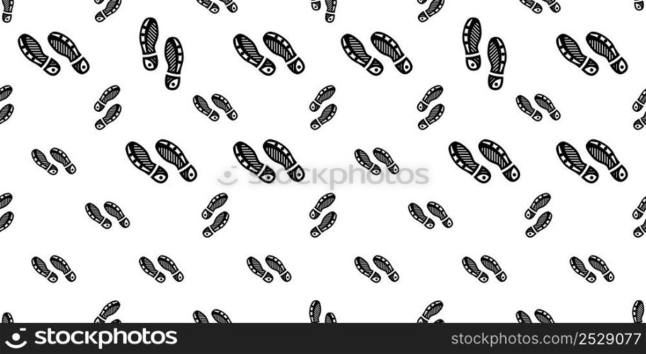 Foot Print Icon Seamless Pattern, Human Foot Print Vector Art Illustration