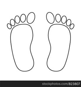 Foot prints. Black on white. Stock vector illustration