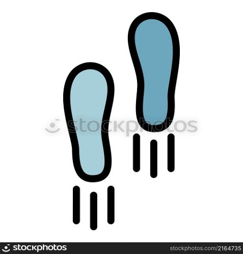 Foot prints icon. Outline foot prints vector icon color flat isolated. Foot prints icon color outline vector