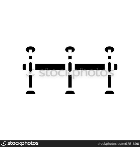 foot rail hardware furniture fitting glyph icon vector. foot rail hardware furniture fitting sign. isolated symbol illustration. foot rail hardware furniture fitting glyph icon vector illustration