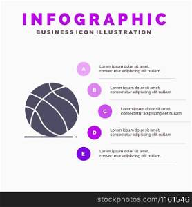 Football, Ball, American, Usa Solid Icon Infographics 5 Steps Presentation Background