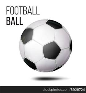 Football Ball Isolated Vector. Soccer Ball. Realistic Illustration. Football Ball Vector. Sport Game Symbol. Realistic Soccer Ball. Illustration
