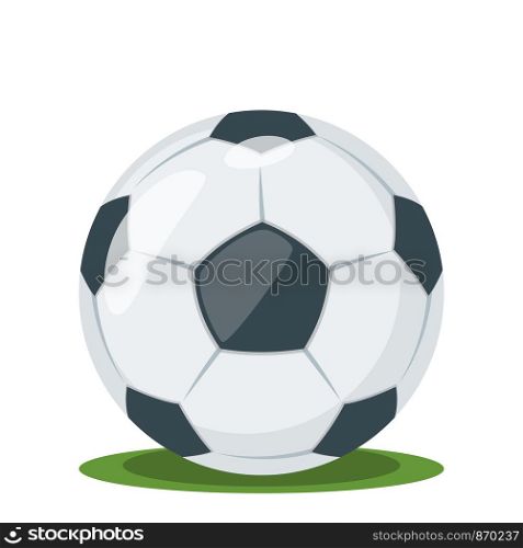 Football ball on the grass, vector illustration