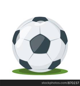 Football ball on the grass, vector illustration
