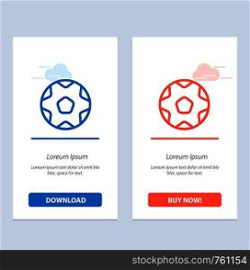 Football, Ball, Sports, Soccer Blue and Red Download and Buy Now web Widget Card Template