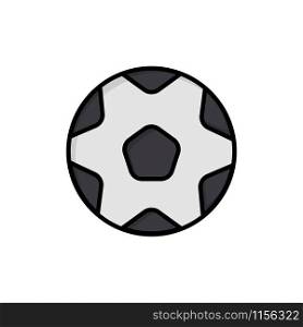 Football, Ball, Sports, Soccer Flat Color Icon. Vector icon banner Template