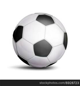Football Ball Vector. Sport Game Symbol. Realistic Soccer Ball. Illustration. 3D Football Ball Vector. Classic Soccer Ball. Illustration