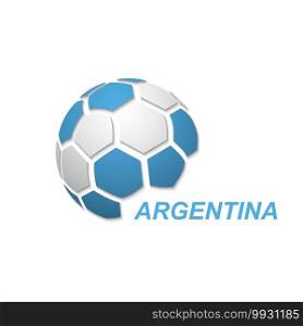 Football banner. Vector illustration of abstract soccer ball with Argentina national flag colors. soccer ball with national flag colors
