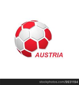 Football banner. Vector illustration of abstract soccer ball with Austria national flag colors. abstract soccer ball with national flag colors