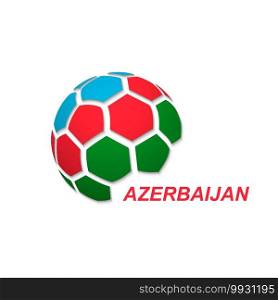 Football banner. Vector illustration of abstract soccer ball with Azerbaijan national flag colors. abstract soccer ball with national flag colors
