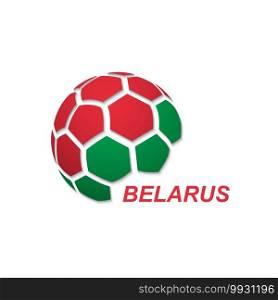 Football banner. Vector illustration of abstract soccer ball with Belarus national flag colors. abstract soccer ball with national flag colors