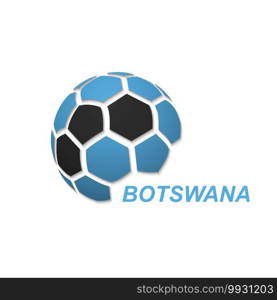 Football banner. Vector illustration of abstract soccer ball with Botswana national flag colors. abstract soccer ball with national flag colors