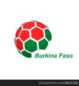 Football banner. Vector illustration of abstract soccer ball with Burkina Faso national flag colors. abstract soccer ball with national flag colors