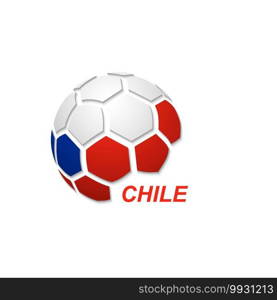 Football banner. Vector illustration of abstract soccer ball with Chile national flag colors. soccer ball with national flag colors