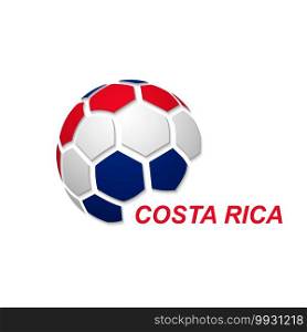 Football banner. Vector illustration of abstract soccer ball with Costa Rica national flag colors. soccer ball with national flag colors