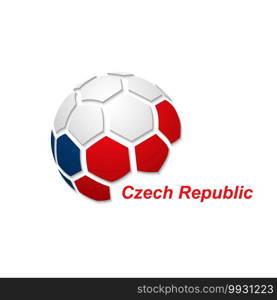 Football banner. Vector illustration of abstract soccer ball with Czech Republic national flag colors. abstract soccer ball with national flag colors