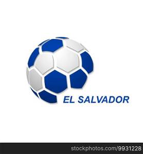 Football banner. Vector illustration of abstract soccer ball with El Salvador national flag colors. soccer ball with national flag colors