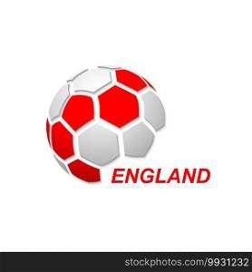 Football banner. Vector illustration of abstract soccer ball with England national flag colors. abstract soccer ball with national flag colors