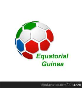 Football banner. Vector illustration of abstract soccer ball with Equatorial Guinea national flag colors. abstract soccer ball with national flag colors