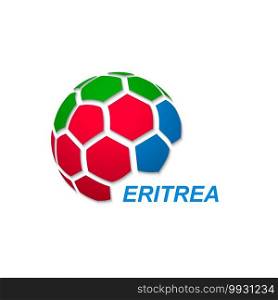 Football banner. Vector illustration of abstract soccer ball with Eritrea national flag colors. abstract soccer ball with national flag colors