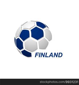 Football banner. Vector illustration of abstract soccer ball with Finland national flag colors. abstract soccer ball with national flag colors