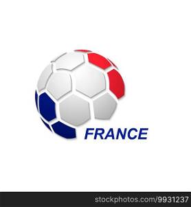 Football banner. Vector illustration of abstract soccer ball with France national flag colors. abstract soccer ball with national flag colors
