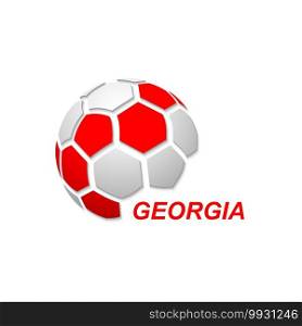 Football banner. Vector illustration of abstract soccer ball with Georgia national flag colors. abstract soccer ball with national flag colors