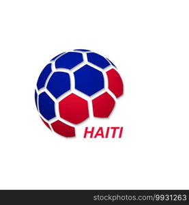 Football banner. Vector illustration of abstract soccer ball with Haiti national flag colors. soccer ball with national flag colors