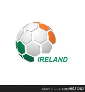 Football banner. Vector illustration of abstract soccer ball with Ireland national flag colors. abstract soccer ball with national flag colors