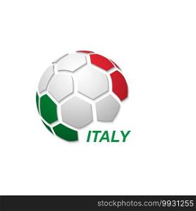 Football banner. Vector illustration of abstract soccer ball with Italy national flag colors. abstract soccer ball with national flag colors