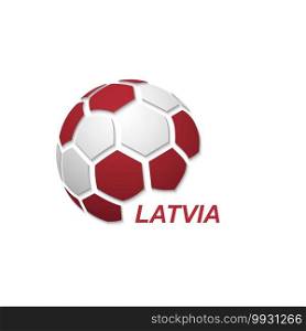 Football banner. Vector illustration of abstract soccer ball with Latvia national flag colors. abstract soccer ball with national flag colors