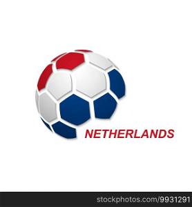 Football banner. Vector illustration of abstract soccer ball with Netherlands national flag colors. abstract soccer ball with national flag colors