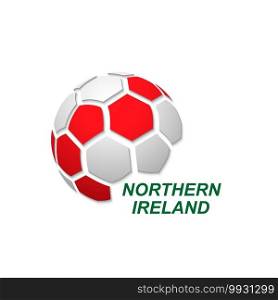 Football banner. Vector illustration of abstract soccer ball with Northern Ireland  national flag colors. abstract soccer ball with national flag colors