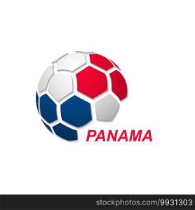 Football banner. Vector illustration of abstract soccer ball with Panama national flag colors. soccer ball with national flag colors